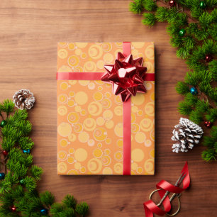 Bubblegum Bubbles Everywhere Orange  Wrapping Paper