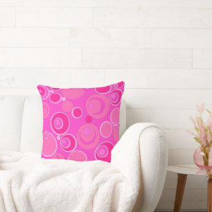 Bubblegum Bubbles Everywhere Pink Throw Pillow