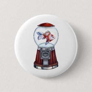 BubbleGum Goldfish 2 Inch Round Button