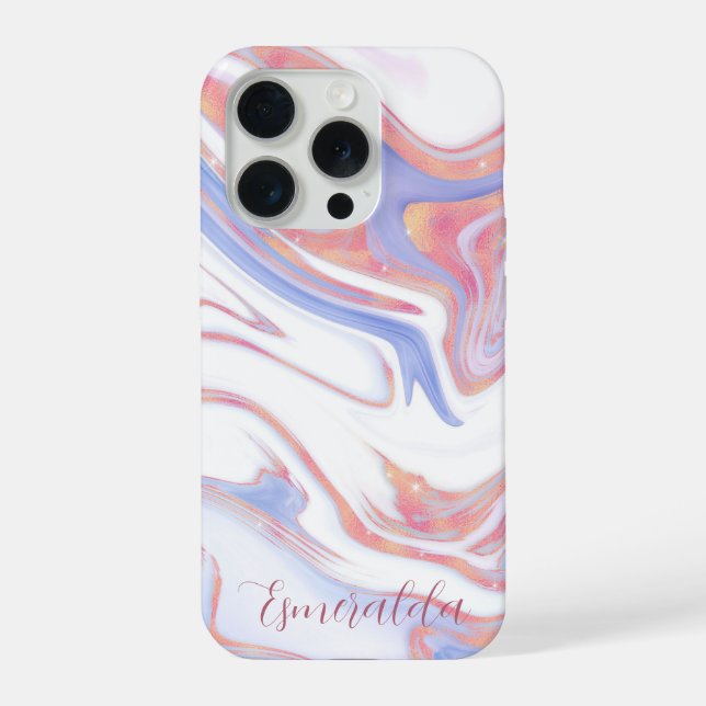 Bubblegum Marble Customizable iPhone Case (Back)