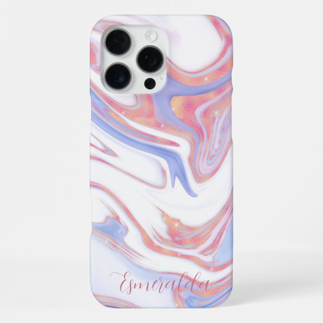 Bubblegum Marble Customizable iPhone Case (Back)
