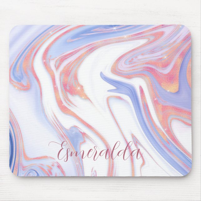 Bubblegum Marble Customizable Mouse Pad (Front)