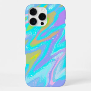 Bubblegum Marble Texture Liquid Paint Mixture iPhone 16 Pro Max Case