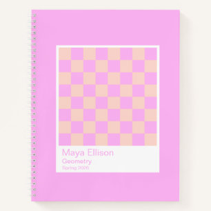Bubblegum/Peach Modern Checkerboard Notebook