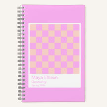 Bubblegum/Peach Modern Chequerboard Notebook