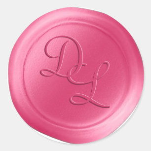 Bubblegum Pink 2 Letter Monogram Wax Seal Stickers