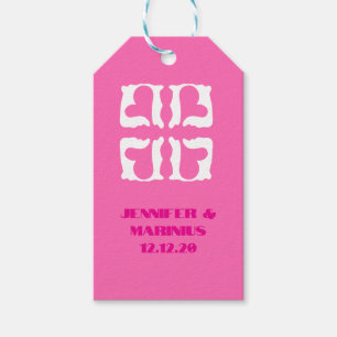 Bubblegum Pink and White Hearts Gift Tags