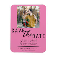 Bubblegum Pink Save the Date Photo Wedding