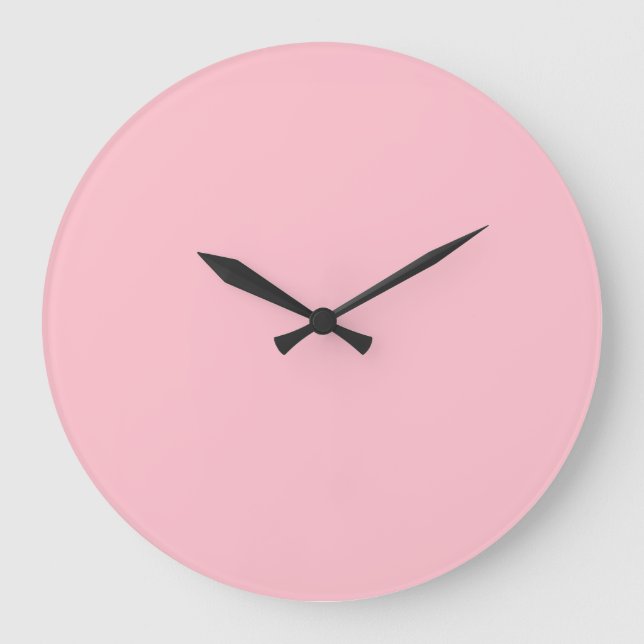 Bubblegum Pink Solid Colour Large Clock (Front)