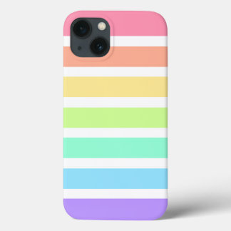 Bubblegum rainbow and white stripes Case-Mate iPho iPhone 13 Case