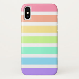 Bubblegum rainbow and white stripes Case-Mate iPhone case