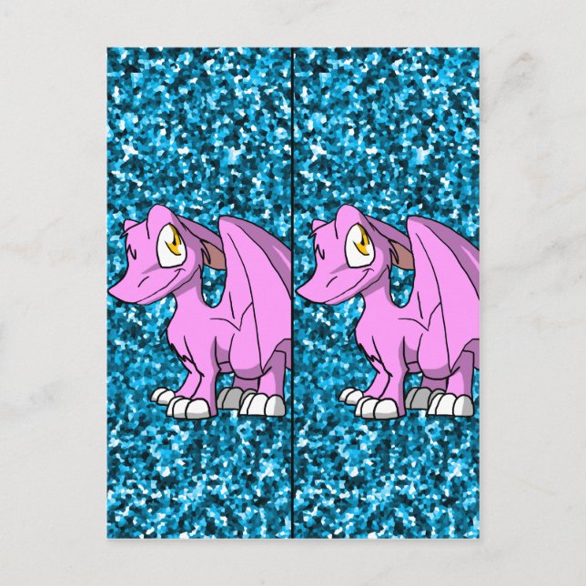 Bubblegum SD Furry Dragon 1 Bookmarks Postcard (Front)
