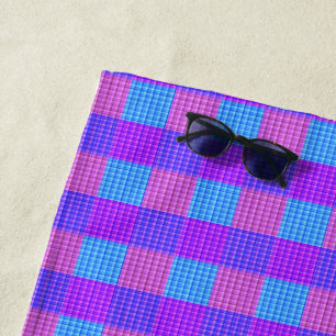 Bubblegum Tartan Print, Beach Towel