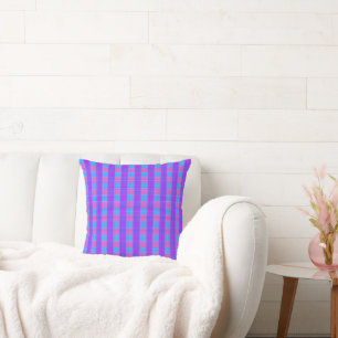 Bubblegum Tartan Print, Throw Pillow