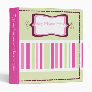 Bubblegum Trendy Stripe Modern Dot Customized Binder