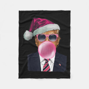 Bubblegum Trump Blowing Bubble Gum Christmas Pink  Fleece Blanket