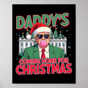 Bubblegum Trump Blowing Bubble Gum Christmas Pink  Poster