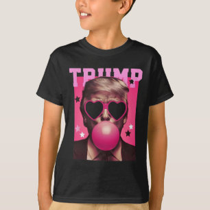Bubblegum Trump Blowing Bubble Gum Christmas Pink T-Shirt