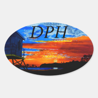 Bubblepacific bumper stickers, Dana point harbour Oval Sticker