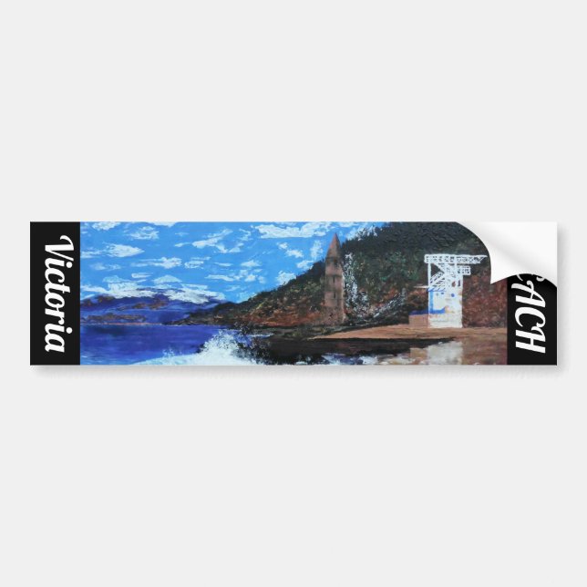Bubblepacific bumper stickers, Victoria beach Sticker (Front)