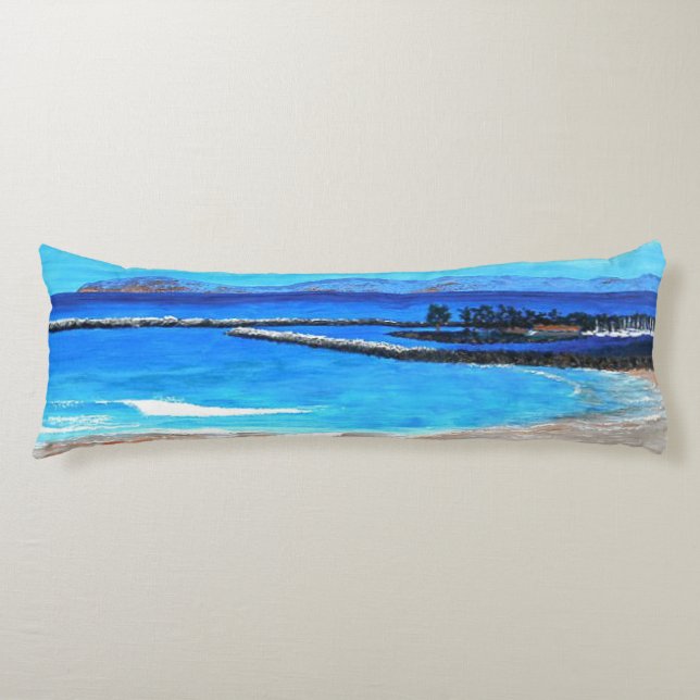 Bubblepacific pillows, Dana point harbour, Body Pillow (Front)