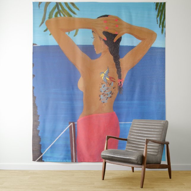 Bubblepacific wall tapestry (In Situ)