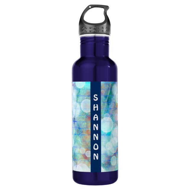 Bubbles Abstract Fluid Art Marble Personalized  710 Ml Water Bottle (Front)