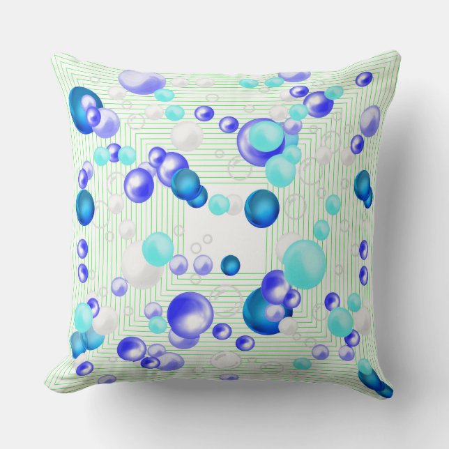 Bubbles Abstract Throw Pillow (Front)