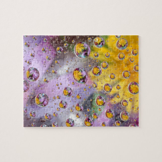 Bubbles abstract with flowers. Credit as: Nancy Jigsaw Puzzle (Horizontal)