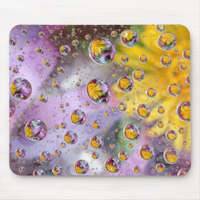 Bubbles abstract with flowers. Credit as: Nancy Mouse Pad (Front)