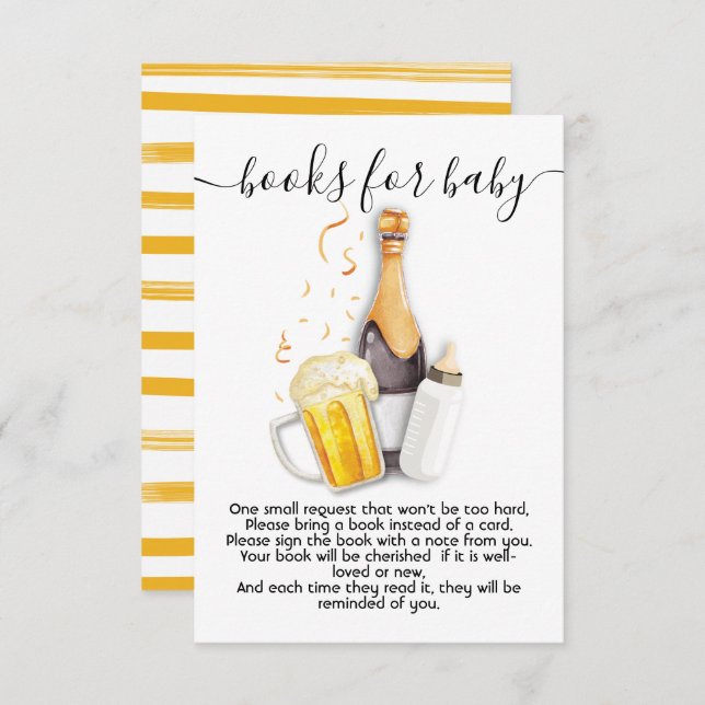 Bubbles and beer books for baby card (Front/Back)