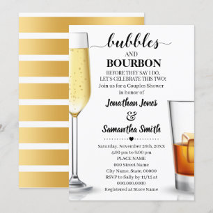 Bubbles and Bourbon before I do Couples Shower Invitation