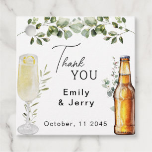 Bubbles And Breews Wedding Shower Thank You Favour Tags