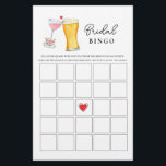 Bubbles and Brew  Couple's Shower Bingo games<br><div class="desc">Bubbles & Brew theme  Bridal / couples shower Bingo game with watercolor illustration of champagne & beer. . Personalize the back of the card with name of the couple and shower date.</div>