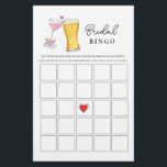 Bubbles and Brew  Couple's Shower Bingo games<br><div class="desc">Bubbles & Brew theme  Bridal / couples shower Bingo game with watercolor illustration of champagne & beer. . Personalize the back of the card with name of the couple and shower date.</div>