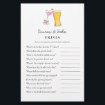 Bubbles and Brew  Couple's Shower Trivia games<br><div class="desc">Bubbles & Brew theme  Bridal / couples shower Trivia game with watercolor illustration of champagne & beer. . Personalize the back of the card with name of the couple and shower date.</div>