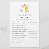 Bubbles and Brew  Couple's Shower Trivia games