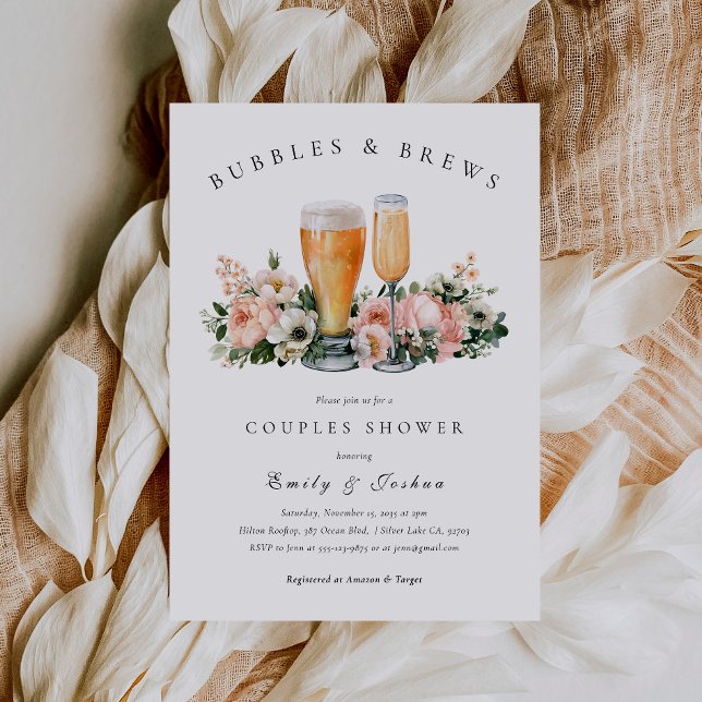 Bubbles and Brews Couples Shower Invitation (Creator Uploaded)