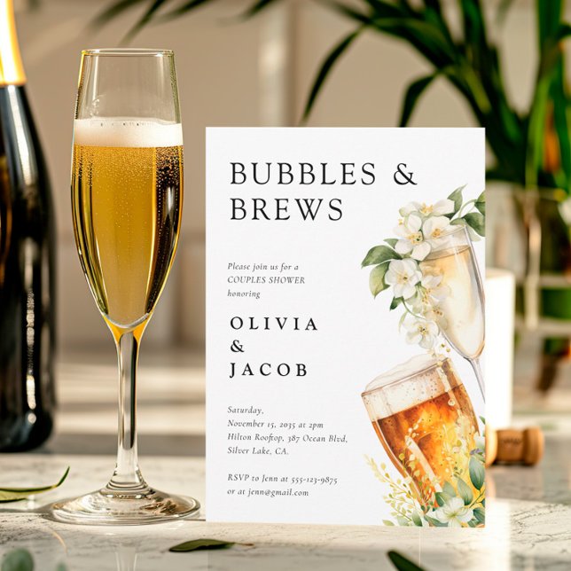 Bubbles and Brews Couples Shower Invitation (Creator Uploaded)