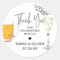 Bubbles and Brews Favour Stickers Wedding Shower