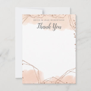 Bubbles and Brews Rose Gold Glitter Thank You Card