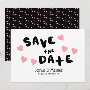 Bubbles and Hearts Save the Dates Announcements