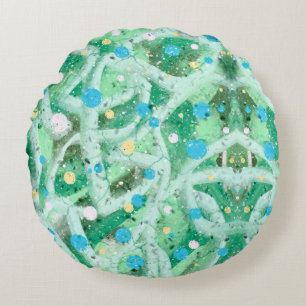 Bubbles and lines baby bib round pillow