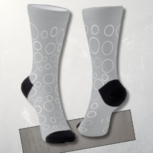 Bubbles and rings, white circles on grey socks