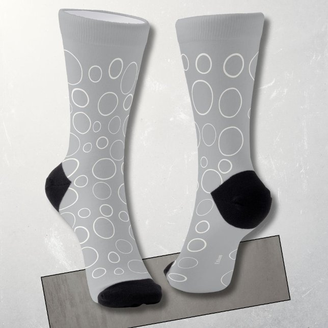 Bubbles and rings, white circles on grey socks (Creator Uploaded)