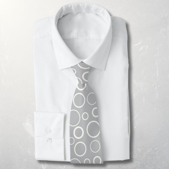 Bubbles and rings, white circles on grey tie (Creator Uploaded)