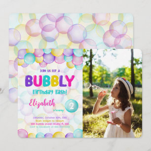 Bubbles Anniversaire Photo Invitation