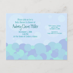Bubbles Baby Shower Invitation Postcard