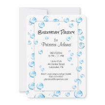 Bubbles Birthday Party Fun Invitation