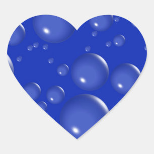 Bubbles Blue Heart Stickers